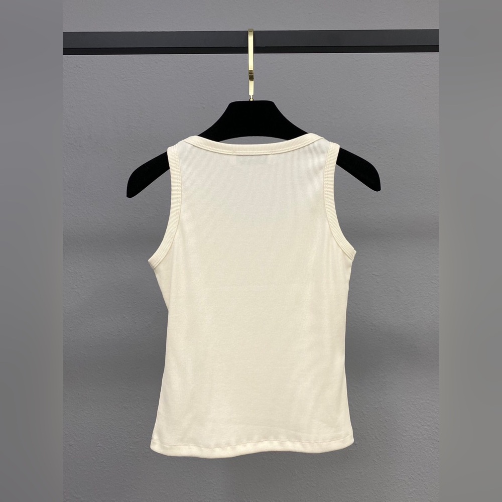 Miu Miu Cream Tank Top with Purple Accents - Picture 8 of 8